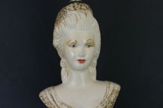 Vtg Victorian Woman Bust Lamp Lady Table Metal night light in Base French Lamp 3