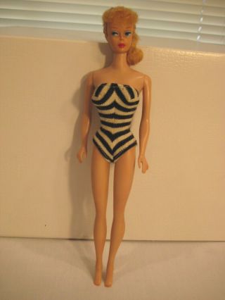 Vintage Ponytail Barbie Doll 1960s Blonde 60s Swimsuit