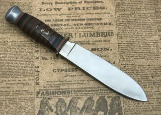 Vintage Rehwappen Solingen Germany 8 " Fixed Blade Knife W/ Leather Sheath