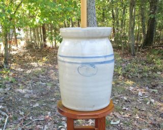 Antique/vintage Marshall Pottery 2 Gallon Butter Churn W/ Dasher & Lid