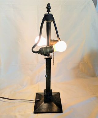 Antique Bradley And Hubbard Signed Slag Glass Lamp Base
