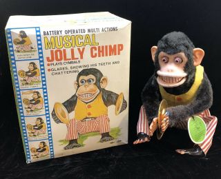 Vintage Jolly Chimp Battery Op Monkey W/ Cymbals Daishin C.  K Japan Call Of Duty