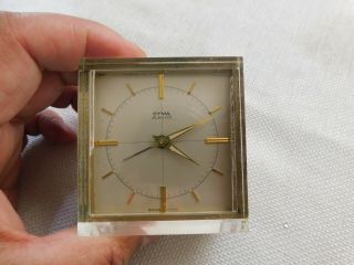 Antique Swiss Made Cyma Amic Alarm Travel Mechanical Clock