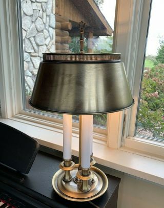 Antique Vintage Mid Century Modern Brass Metal 3 - Way Electric Table Lamp/light