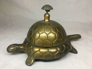 Vintage Solid Brass Turtle Bell Hotel Front Desk Customer Service Tortoise Bell