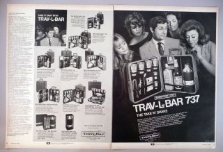 Trav - L - Bar Traveling Bar Set Double - Page Print Ad - 1969 Ever - Wear Inc.