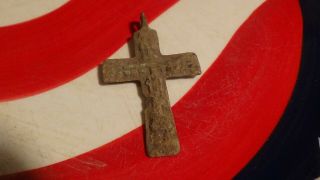 Dug Civil War Brass Cross Crucifix Relic Neat