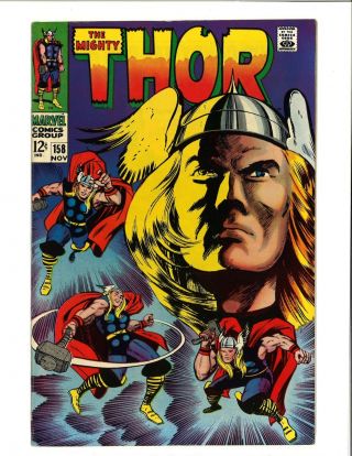 Thor 158 Origin Issue Silver Age Marvel Comic Book Kirby 9.  0 Vf/nm