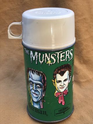 Vintage 1965 The Munsters Lunch Box Thermos In