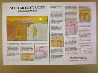 1983 Nuclear Atomic Energy Scientists Survey Jean - Michel Folon Art Vintage Ad