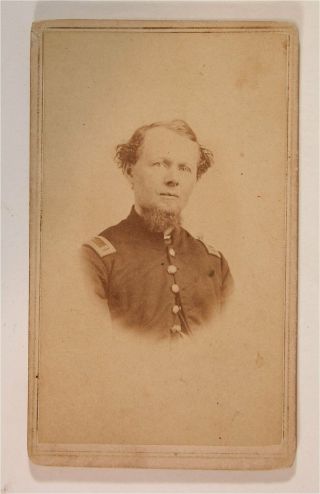 1865 Civil War Artillery Officer Cdv Photo Ohio 2nd Light Artillery Identified