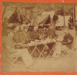 1860s Civil War Stereoview Photo Of Union Field Camp 93rd York Infantry Camp