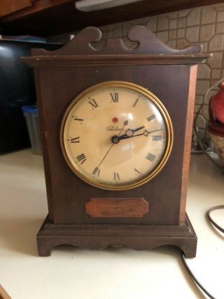 1940s Telechron Electric Wooden Table Mantle Clock,  Model 4h99 Red Dot