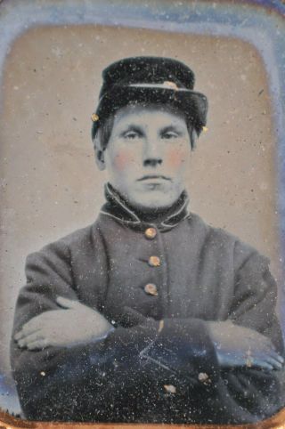 Civil War Soldier Confederate/union? Ambrotype Photograph Ninth Plate