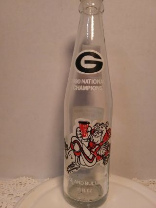 Uga Georgia Bulldogs Coke Bottle 1980 National Champions Coca - Cola 10 Fl Oz