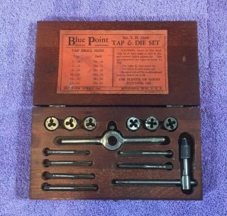 Vintage Blue Point Tap & Die Set Td - 2500 Snap - On Tools