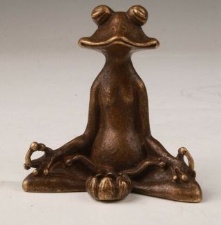 Old Bronze Hand - Cast Buddhist Frog Figurine Statue Spiritual Gift Collec