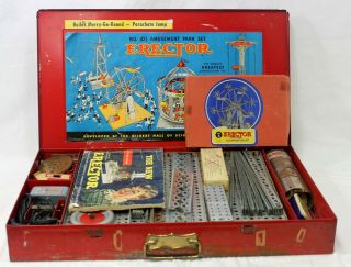 Vintage 1948 Gilbert Erector Set With Instructions Case Many Parts