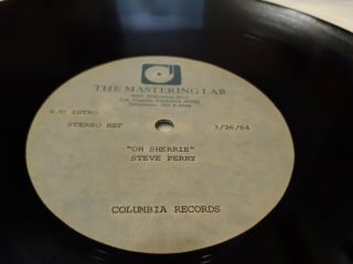 Journey Steve Perry 12 " Acetate 4 Oh Sherrie With The Long Introduction With Cvr