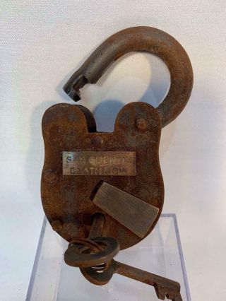 San Quentin Prison Cast Iron Lock With Two Keys Death Row