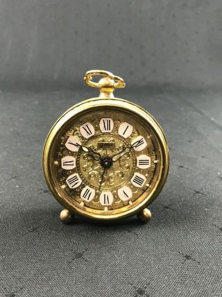 Vintage Goldbuhl Gold/white Desk Alarm Clock Made In West Germany