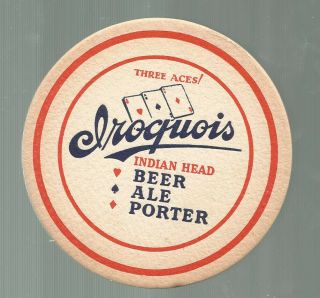 , Iroquois Beer Ale Porter - Buffalo,  Ny - Three Aces Coaster -