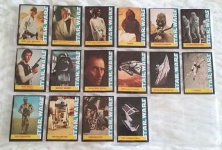 1977 Star Wars Wonder Bread Trading Card Complete Set 1 - 16 Darth Vader Jawas