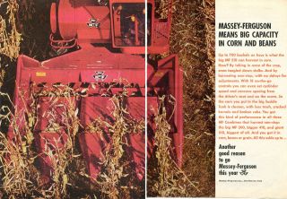 1966 Massey Ferguson Mf 510 Combine Farm Tractor 2 Page Print Ad