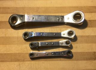 Mac Tools Set Of 4 Offset Ratcheting Reversible Box End Wrench