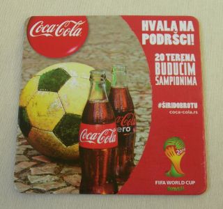 Coca Cola - Serbian Coaster - Soccer Logo World Cup In Brazil 2018 - Rare Item