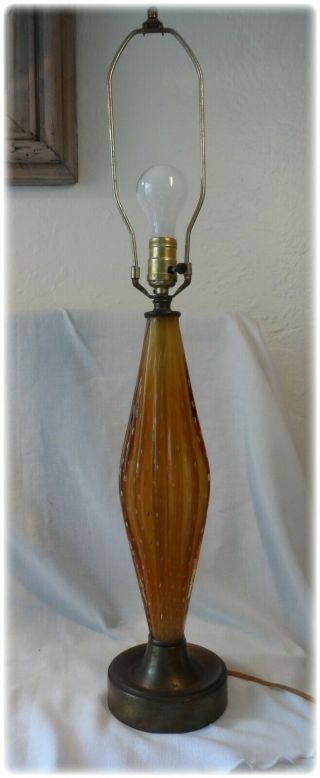 Vintage Murano Venetian Glass Mid Century Modern Table Lamp