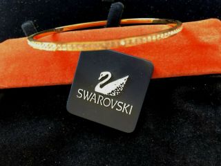 Swarovski Swan Signed Clear Crystal & Rose Gold Delicate Bracelet Bangle