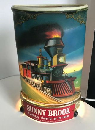 Vtg Econolite Sunny Brook Whiskey Oval Motion Lamp John Bull Train Motion Lamp