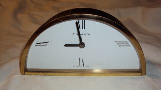 Vintage Swiss Tiffany & Co.  Heavy Brass Mantle Clock Needs Battery