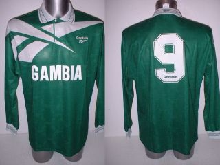 Gambia Africa Reebok Adult Xl Shirt Jersey Football Soccer 9 Player Vintage Old