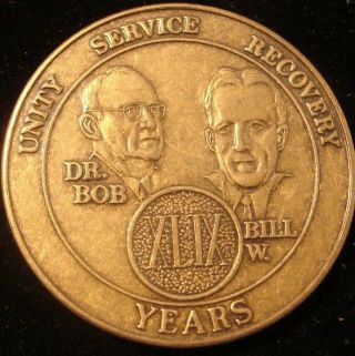 49 Year Alcoholics Anonymous Aa Metal Medallion Coin Token Chip
