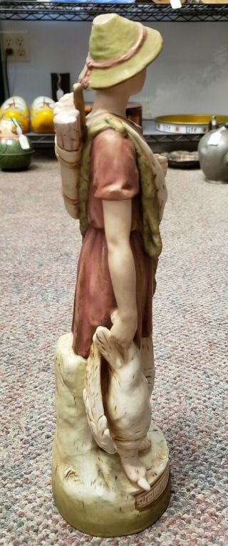 Early 1900 ' s Royal Dux Porcelain Hunter Figurine by Alois Hampel Made in Austria 2