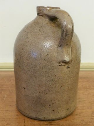 VA Antique 19th C SALT GLAZED Stoneware WHISKEY Storage CROCK JUG 2 3