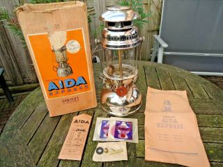 Rare Boxed Md41 Aida Express 1250/250cp Kerosene Pressure Lantern 1951