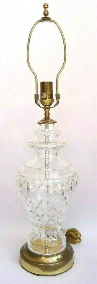 Waterford Cut Crystal Table Lamp Signed Kingsley Pattern