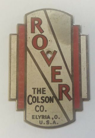 Vintage Nos Colson Rover Bicycle Head Badge Tag Antique Plate Flat