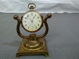 Hamilton 21 Jewels Open Face Pocket Watch With Stand Vintage Antique
