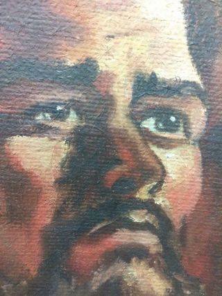 Old Vintage Artist Signed Framed Portrait Oil Painting Man Jesus Christ Figure 3