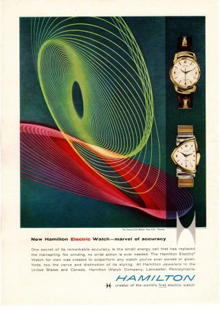 1959 Hamilton Uranus Pacer Electric Watches Lancaster Pennsylvania Print Ad