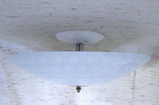 Vtg Mid Century Modern Moe White Bubble Glass Space Age Ceiling Light Fixture 3
