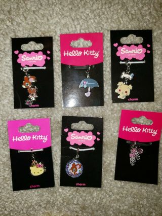 Sanrio Charms Hello Kitty,  Deery Lou,  Umbrella,  Gloves,  Chichimaro
