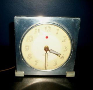 Vintage Westclox Chrome Art Deco Electric Alarm Clock