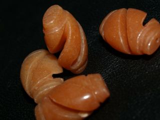 One Chinese Carved Bead Red Orange Agate Carnelian Open Carved Spiral 22mm
