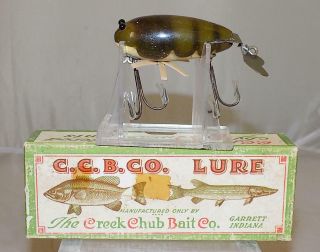 Vintage Wooden Creek Chub Crawdad Fishing Lure Natural Crab Color