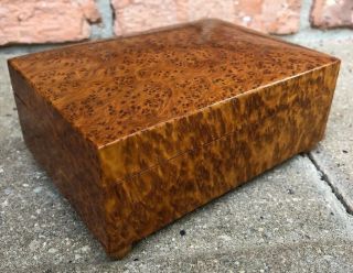 Vintage 70’s Birds Eye Maple Solid Wood Cuendet Switzerland Music Trinket Box